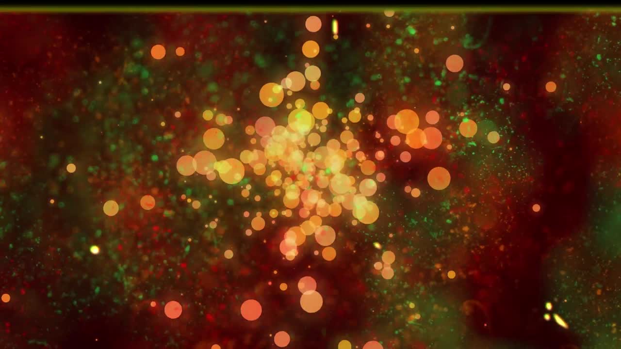 animación de energía y luces naranjas y verdes en movimiento