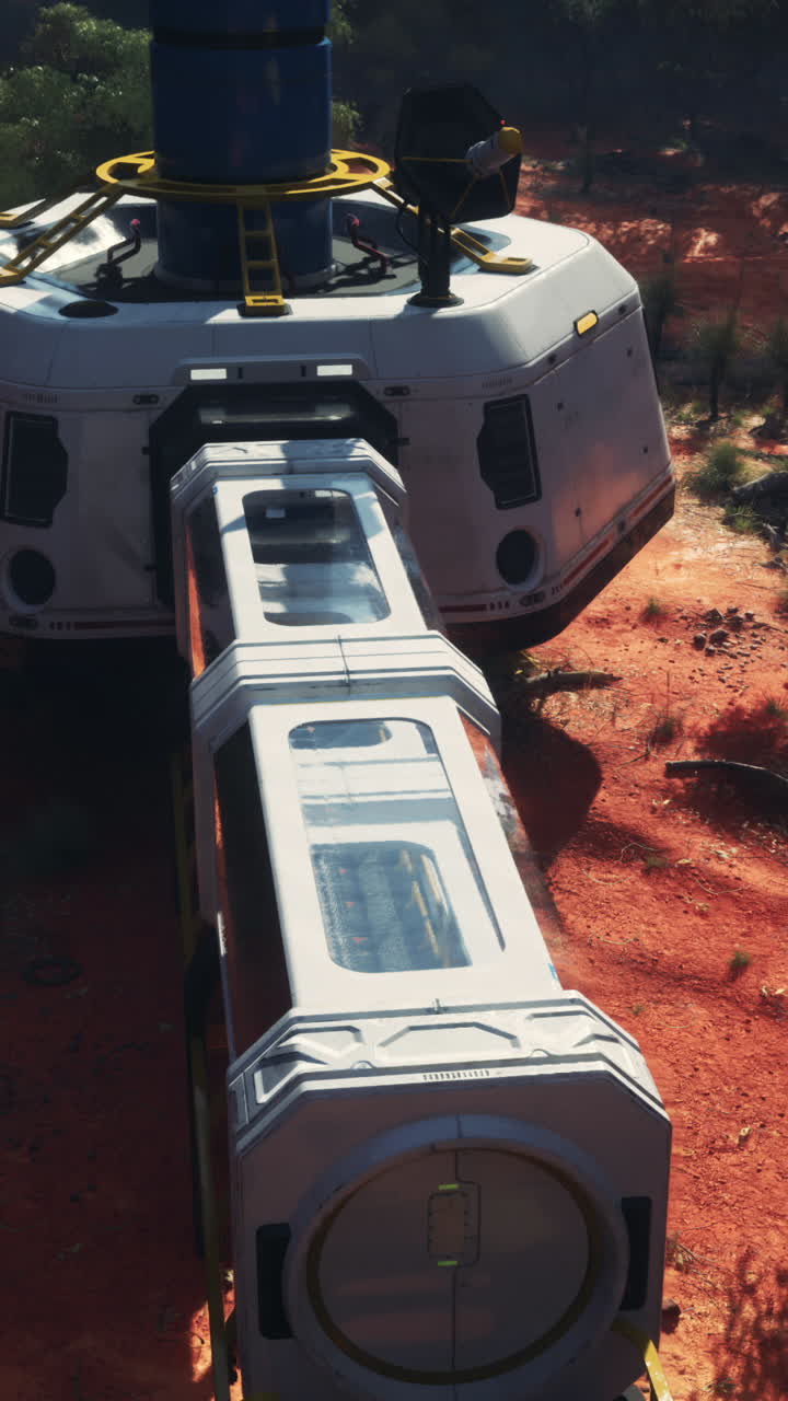 estación espacial futurista en marte