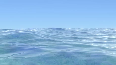 looped animation of the ocean with a clear blue sky.