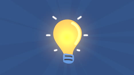 la idea de la bombilla piensa en la animación