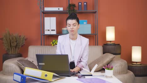 ambitious and determined portrait of home office worker young woman.