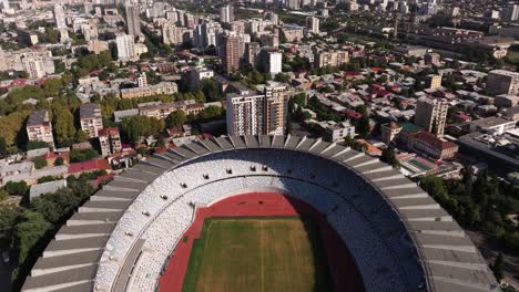 forward drone shot above boris paichadze dinamo football stadium