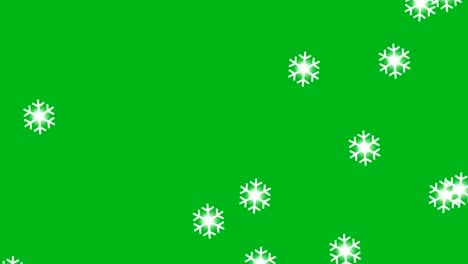 caída de copos de nieve gráficos de movimiento con fondo de pantalla verde