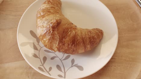 single croissant on a plate