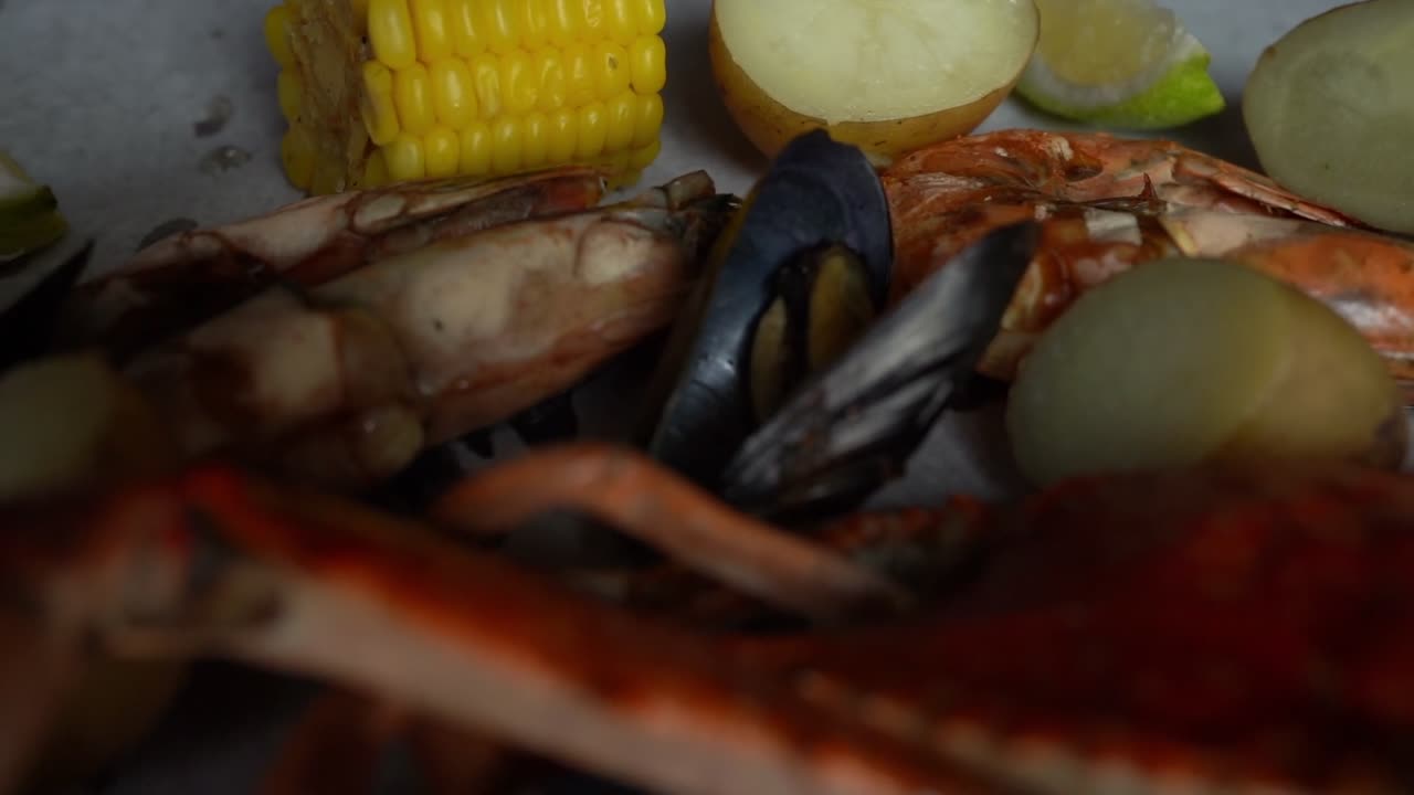 delicious food in fancy restaurant, close up shot, high angle shot