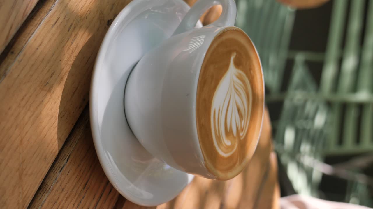 Close-up of Cappuccino with Latte Art