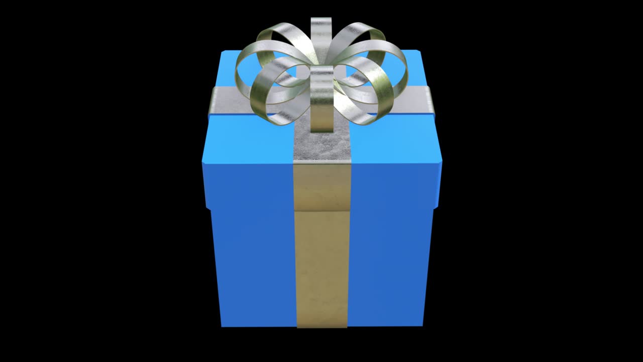 caja de regalos giratoria en el canal blue.alpha