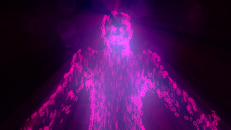 binary man with orb glowing computer internet web net data 0 1 4k