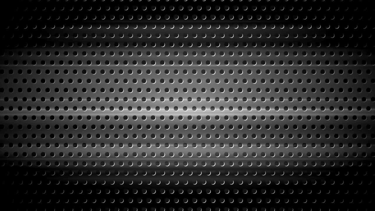 animación de vídeo de textura metálica perforada de cromo oscuro