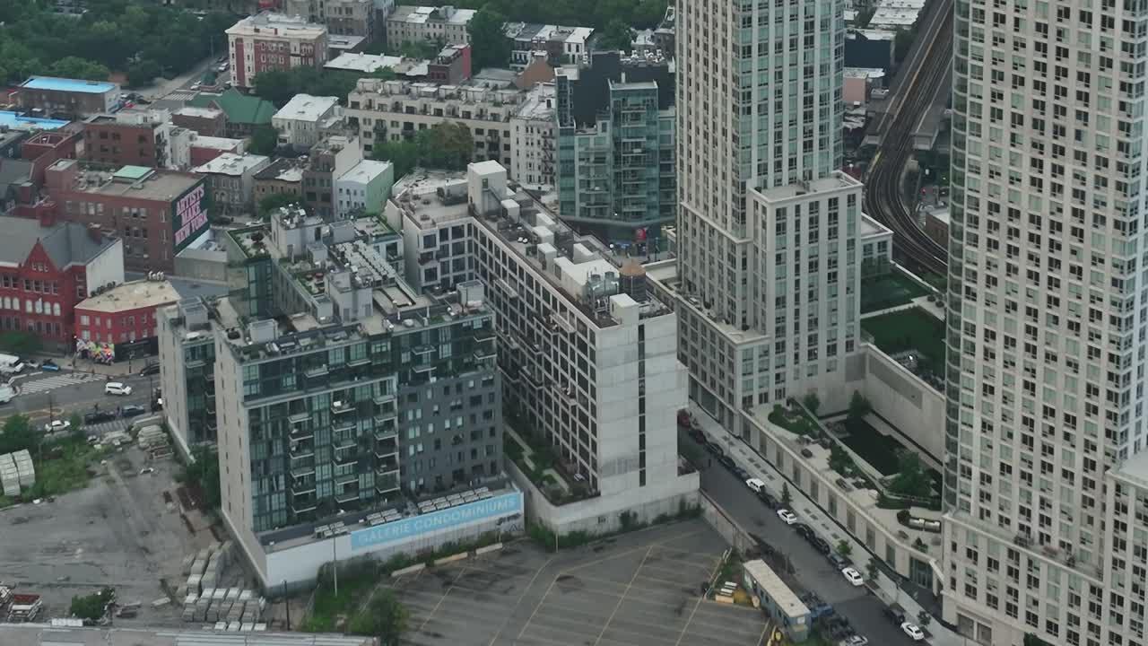 Bright view of urban buildings in New York City captured from above