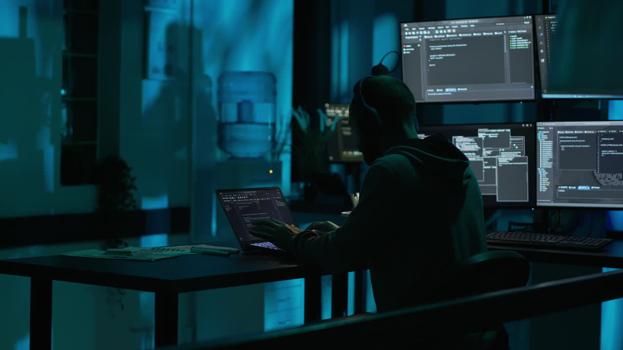 Person Coding Late at Night