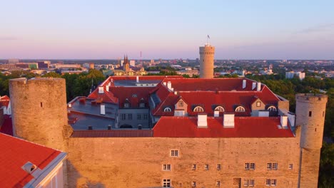 aerial view of tallinn's old town and castle