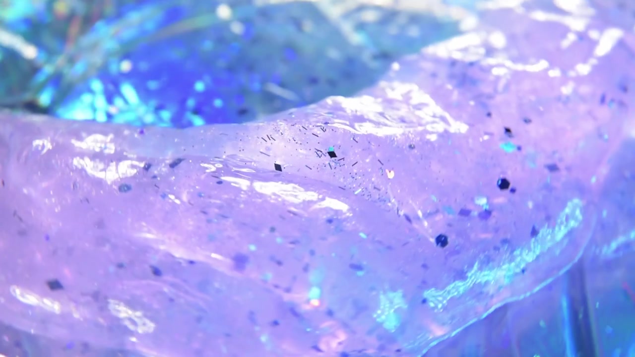 Gros plan sur la texture de slime pailleté