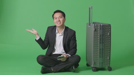 여행 을 준비 하고 있는 사업가