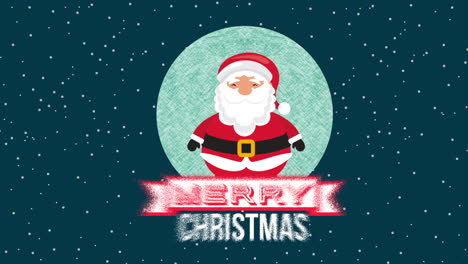 happy merry christmas card with santa claus