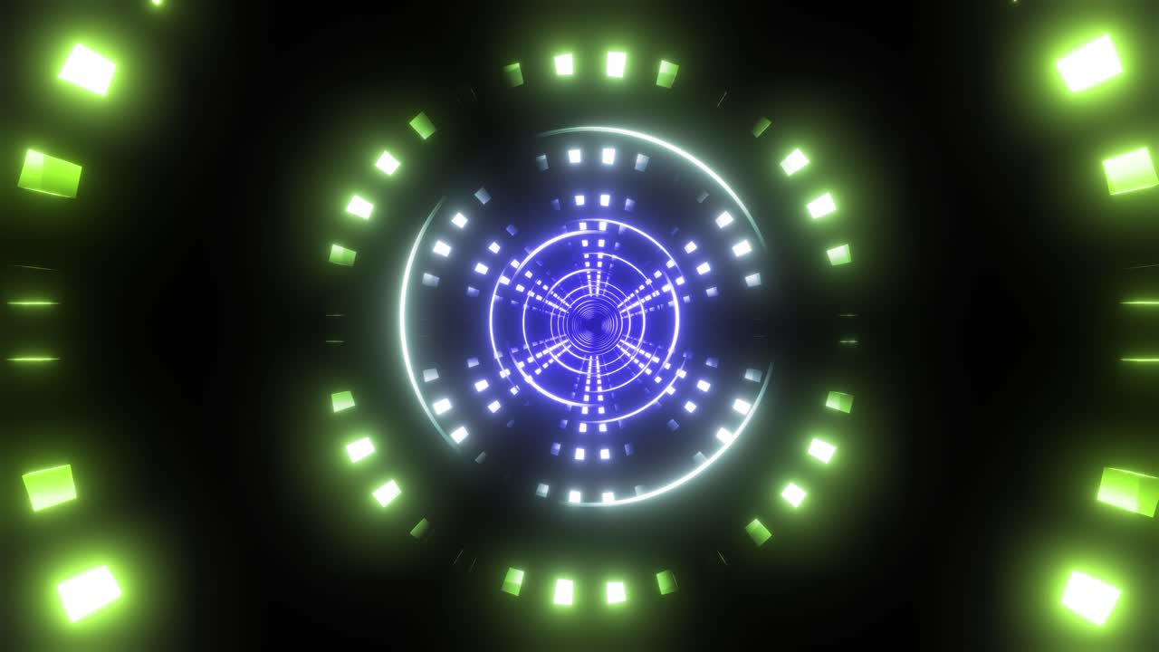 Neon Circle Tunnel Visuals