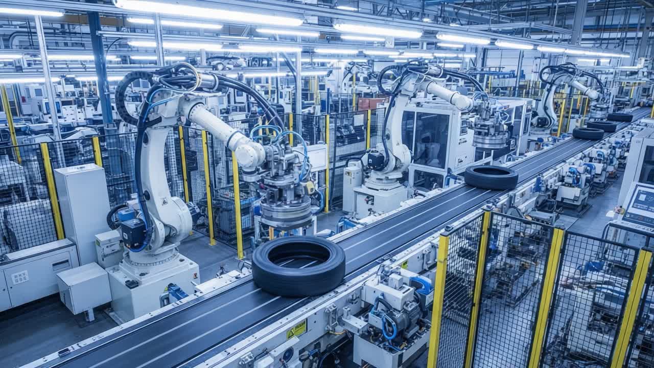 Automated Tire Manufacturing on a Robotic Assembly Line