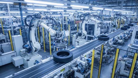 automated tire manufacturing on a robotic assembly line