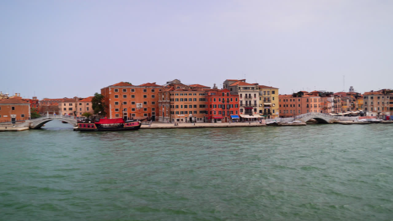 View From The Sea Of Venice’s Skyline In Italy - wide