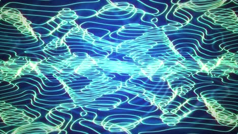 animación de líneas de contorno azules que se mueven sobre líneas de contorno blancas