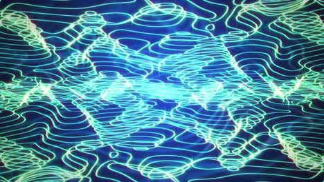 animation of blue contour lines moving over white contour lines