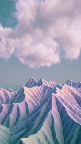 pastel mountainscape with dramatic clouds