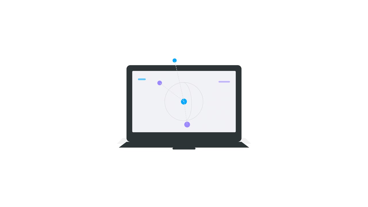 Animated Abstract Data Visualization on Laptop Screen
