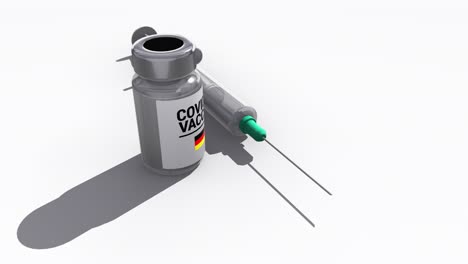 syringe and covid-19 vaccine bottle germany