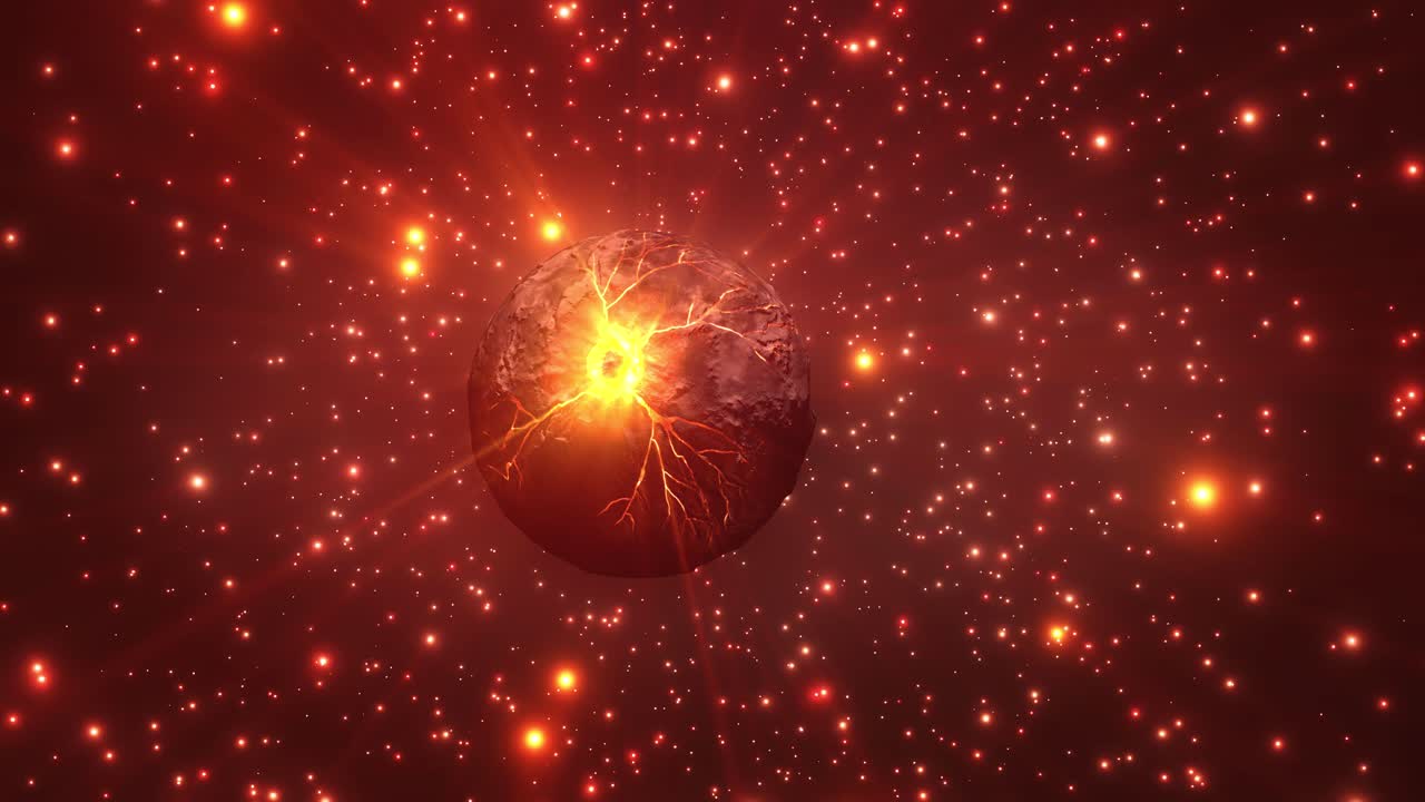 우주에서 폭발하는 행성