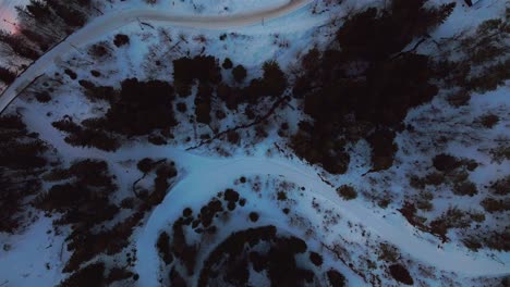 cross country ski slope trail holmenkollbakken ski jump hill forenlingen oslo norway norge aerial drone view winter aksjer afternoon sunset hammer resort holmenkollen tbirds eye view perspective