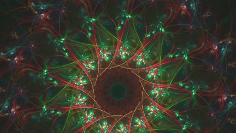 mandala abstracto de contraste colorido - hermoso fondo fractal de galaxia de flores de bucle sin interrupción siempre cambiante