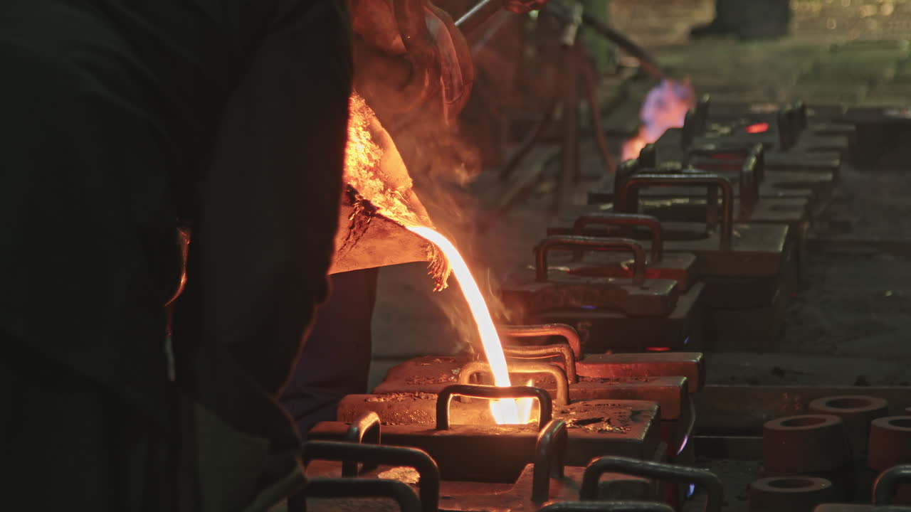 Pouring Melted Iron Into Converter