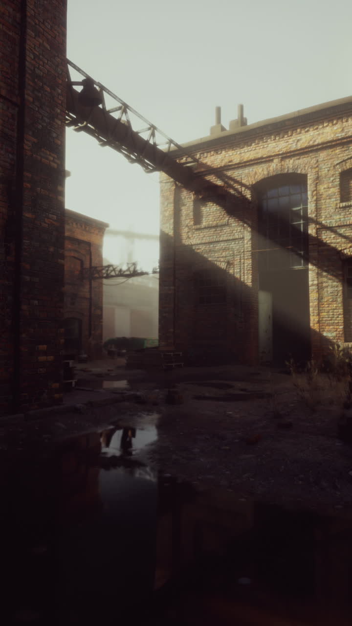 ruinas de una fábrica industrial muy contaminada