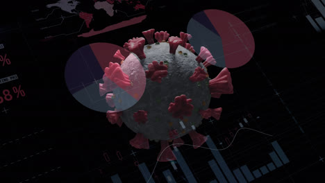 Animation-Der-Covid-19-Zelle-Und-Statistische-Verarbeitung