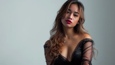 fotos femeninas con auriculares de música y cables generados con ai