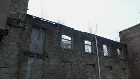 an abandoned old spooky factory  building