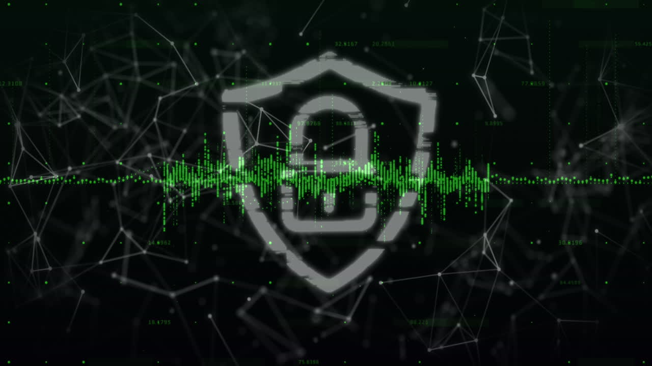 animación del procesamiento de datos a través de un candado de seguridad en línea