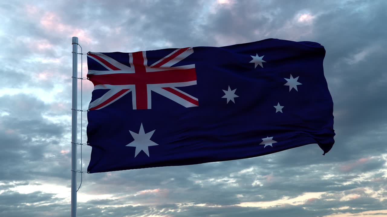 깊은 극적인 하늘을 대비하여 바람에 흔들리는 현실적인 오스트레일리아 발 4k uhd 50fps