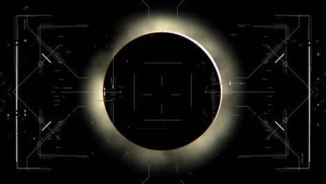 la nave espacial hud escanea el eclipse solar