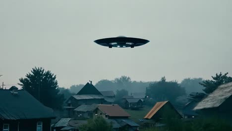 ufo over a village