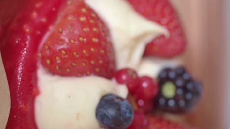 close-up of a fruit tart