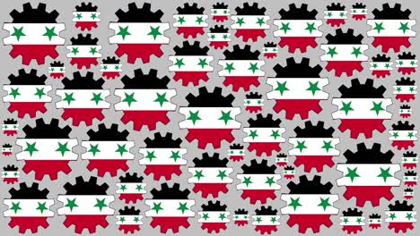 bandera siria engranajes girando fondo