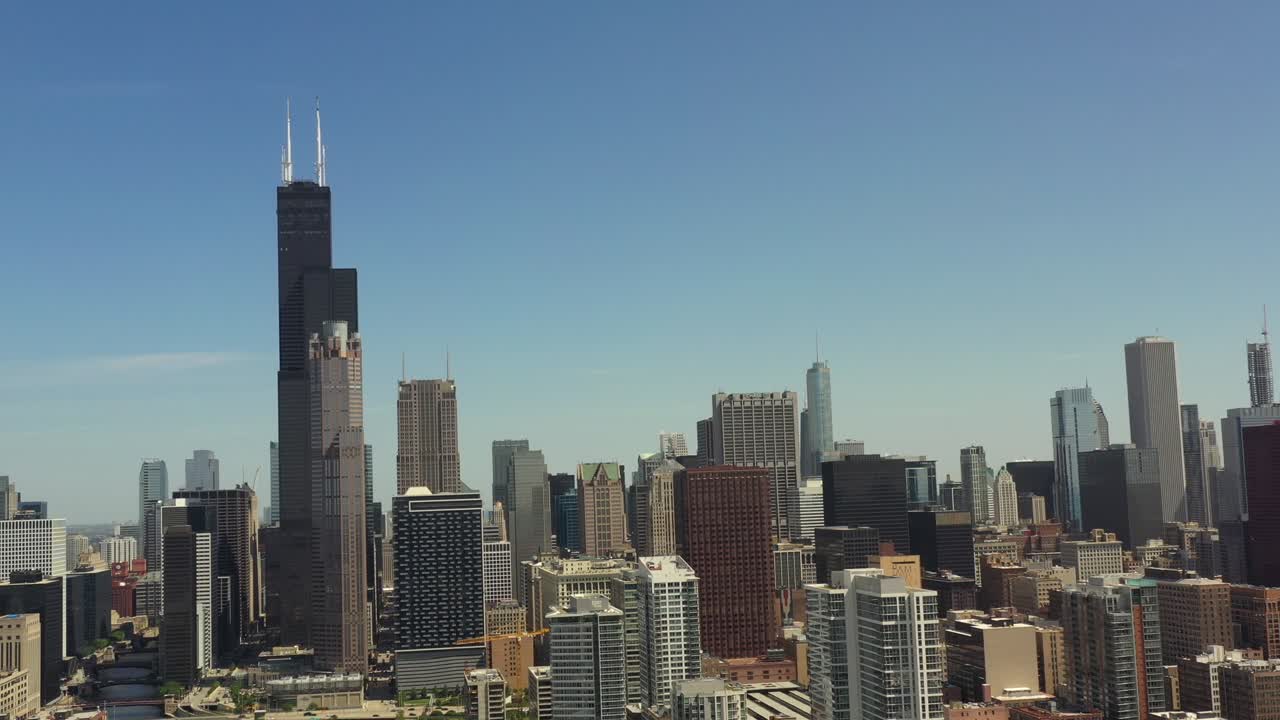 paisaje de la ciudad de chicago - vista aérea