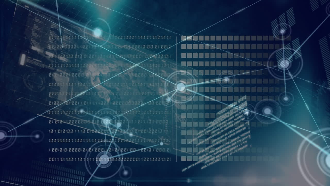 Animation of statistics and data processing over network of connections