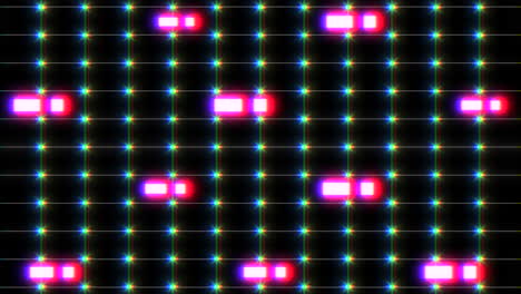 rainbow dots pattern and grid on digital screen