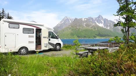 family vacation travel rv, holiday trip in motorhome