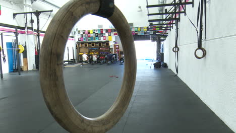 gym interior with rings