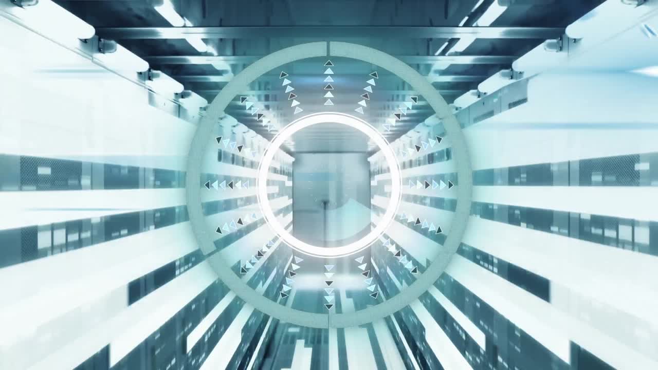 animación del alcance y procesamiento de datos a través de servidores informáticos