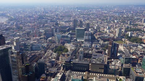 Aerial-view-of-Liverpool-Street-Station-and-Finsbury-Circus-Gardens,-London,-UK