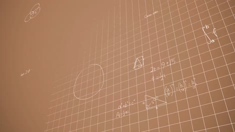 Animation-of-mathematical-equations-over-brown-background